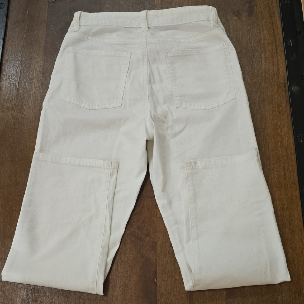 Eileen Fisher Cream/Off WHITE Ankle Jeans, ORGANIC, STRETCH, 6